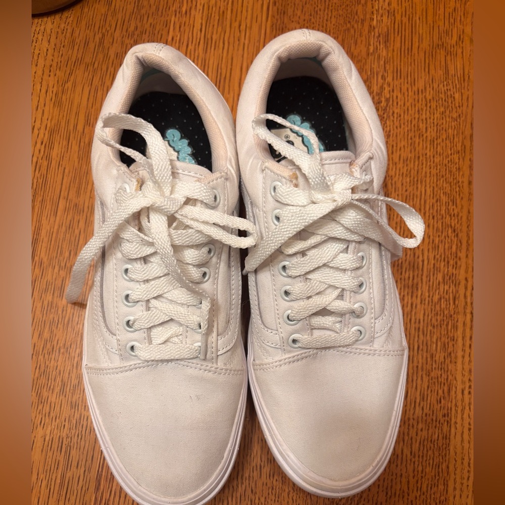 Vans White Canvas Sneakers Cush Mens Size 9.5 | Women 11 NWOB